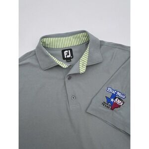 FootJoy Polo Shirt Mens Medium Light Gray Best Maid FJ‎ Golf Performance Stretch